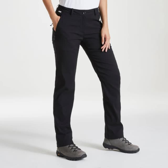 Craghoppers Womens KiwiPro Lined Polyamide Walking Trousers 16R - Waist 32' (81cm), Inside Leg 31' Black CWJ1282-800-16R