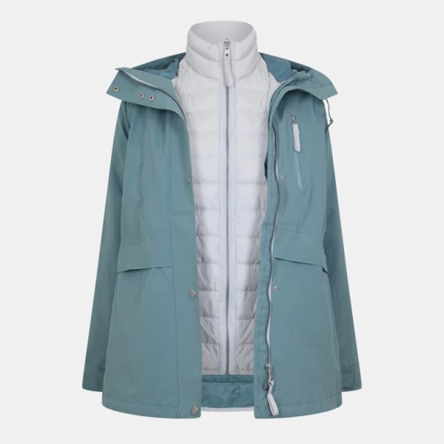 Craghoppers 'Saltaire 3 in 1' Cotton-Blend Water-Repellent Hiking Jacket Duck Egg Blue female