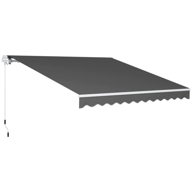 Outsunny 2.95 x 2.5m Manual Awning Canopy Sun Shade Shelter Retractable Dark Grey