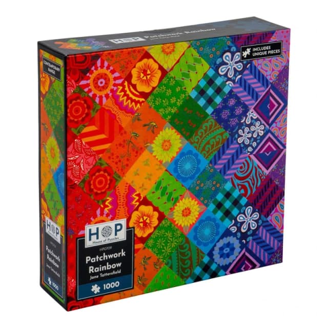The House Of Puzzles Patchwork Rainbow 1000 Piece Jigsaw Puzzle Size: 1000 Pieces Multicolor Unisex 1000 Pieces