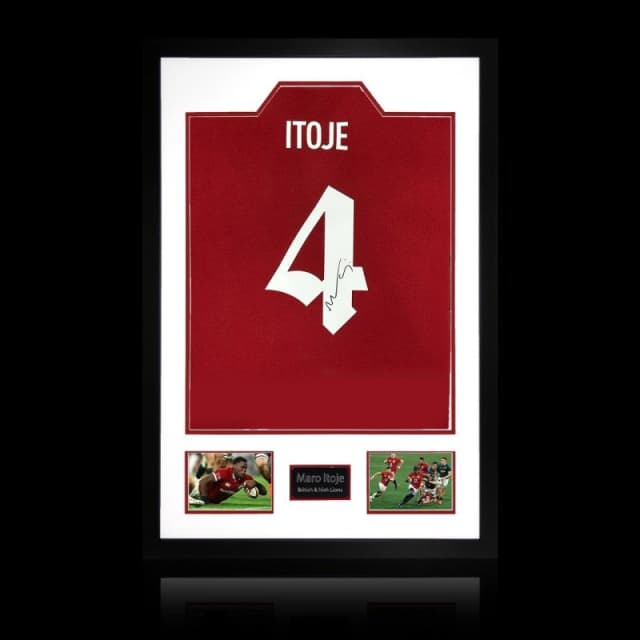 The Fan Cave Maro Itoje Signed British & Irish Lions 2025 Shirt Red unisex 850x600mm