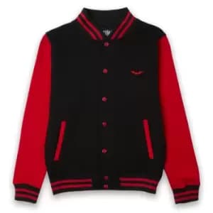 The Batman The Bat Embroidered Varsity Jacket - Black/Red - L
