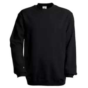 B&C Unisex Set In Modern Cut Crew Neck Sweatshirt (2XL) (Black)