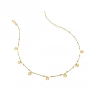 18ct Gold Plated Silver Embrace Droplet Cable Chain -32cm CH108