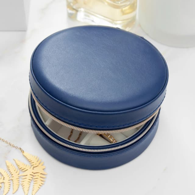 Treat Republic Round Jewellery Case Navy