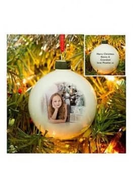 Personalised Photo Bone China Bauble
