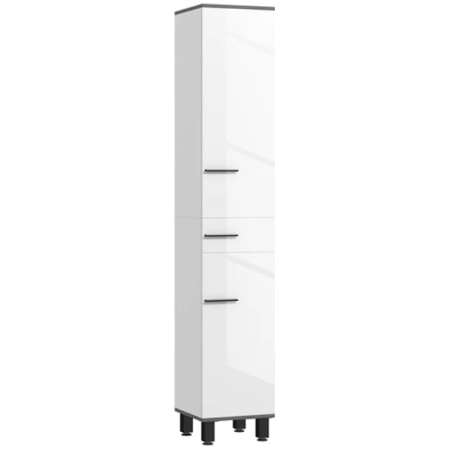 HOMCOM HOMCOM Bathroom Cabinet with Adjustable Shelves, Double Doors and Drawer in White White One Size Unisex 5063603938342