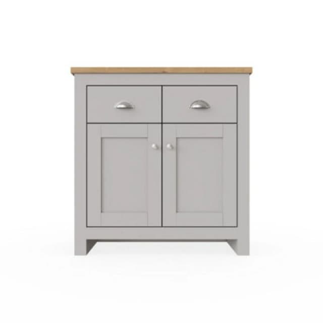 Timber Art Design Lisbon Compact 2 Doors 2 Drawer Sideboard Storage Cabinet Cupboard Light Grey