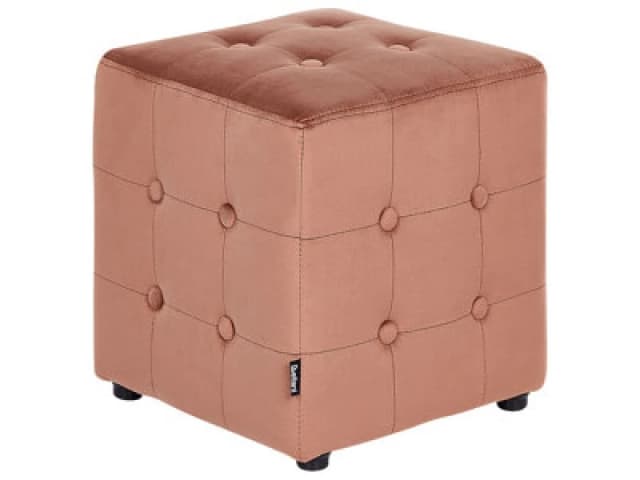 Beliani Pouffe Wisconsin Velvet Peach Pink