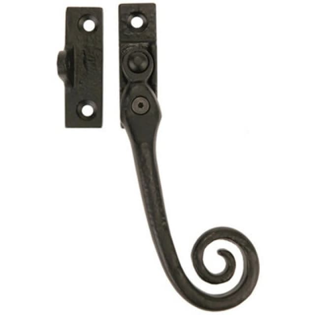 Loops Right Handed Curly Tail Espagnolette Window Fastener Black Antique 57 x 17mm Black unisex