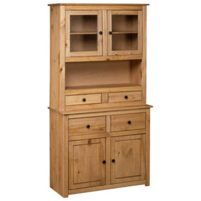 vidaXL Solid Wood Pine Panama Range Highboard Solid Wooden Furniture Cabinet