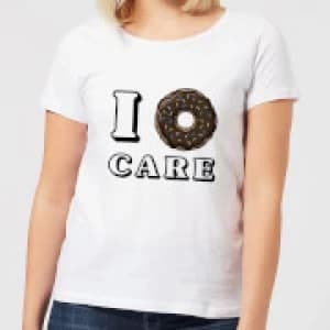 I Donut Care Womens T-Shirt - White - 3XL