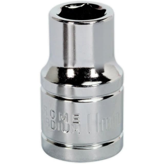 Loops 11mm Chrome Plated Drive Socket - 1/2" Square Drive - High Grade Carbon Steel Metallics