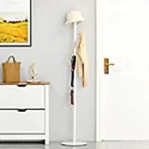 Homcom Freestanding Coat Rack Stand with 6 Hooks White