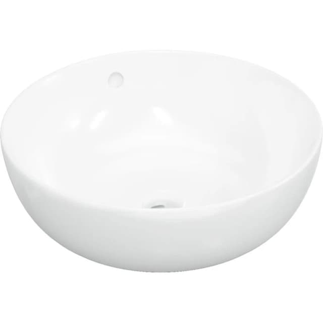 vidaXL Wash Basin White 44x17cm Ceramic Round, White 153342