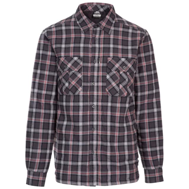 Trespass Trespass Men Rapeseed Check Shirt in Dark Grey Size: Medium Dark Grey M Male 5059958260900