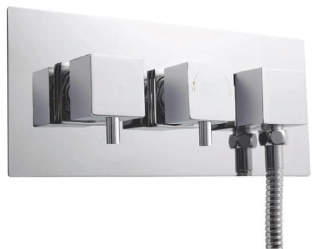 Balterley Concealed Twin Thermostatic Shower Valve With Diverter 1 Outlet Silver