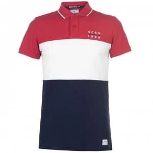 SoulCal Deluxe 3 Panel Polo Shirt - Red/Navy/White