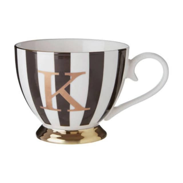 Premier Housewares Mimo Duchess K Letter Monogram Mug Black unisex