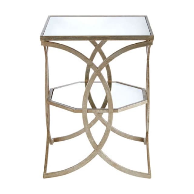 Premier Housewares Interiors By Premier Elegant Cross Design Side Table, Sturdy Small Table For Livingroom, Durable Bed Side Table For Bedroom Silver