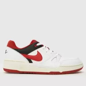 Nike full force lo trainers in white & red