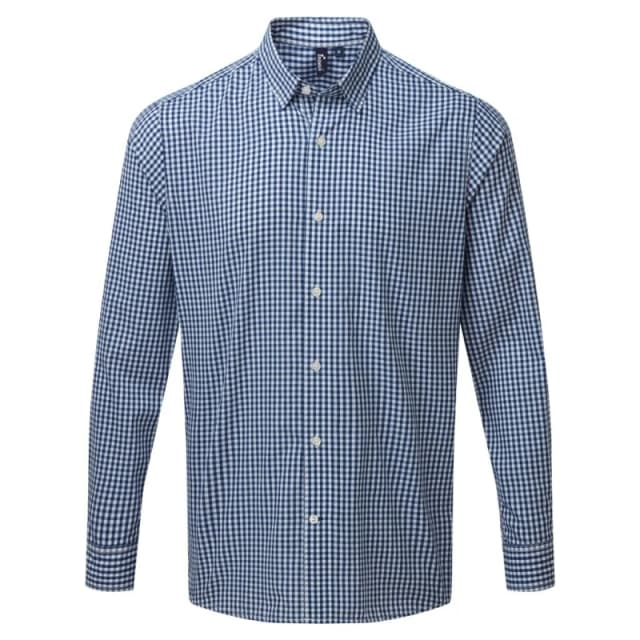 Premier Premier Men Maxton Check Long Sleeve Shirt in Navy Size: Small Navy S Male 5059444608698