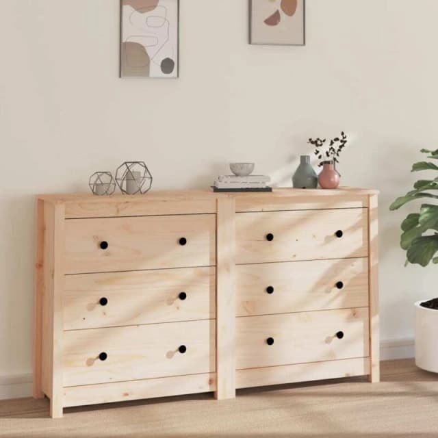 vidaXL Sideboard 140x35x80cm Solid Wood Pine, Brown 3114079
