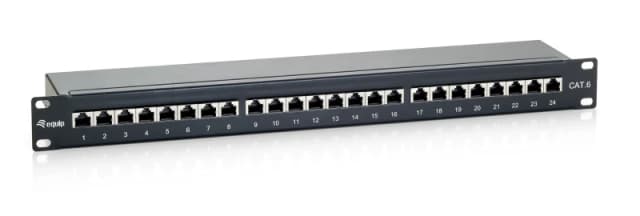 Equip 24-Port Cat.6 Shielded Patch Panel. Black