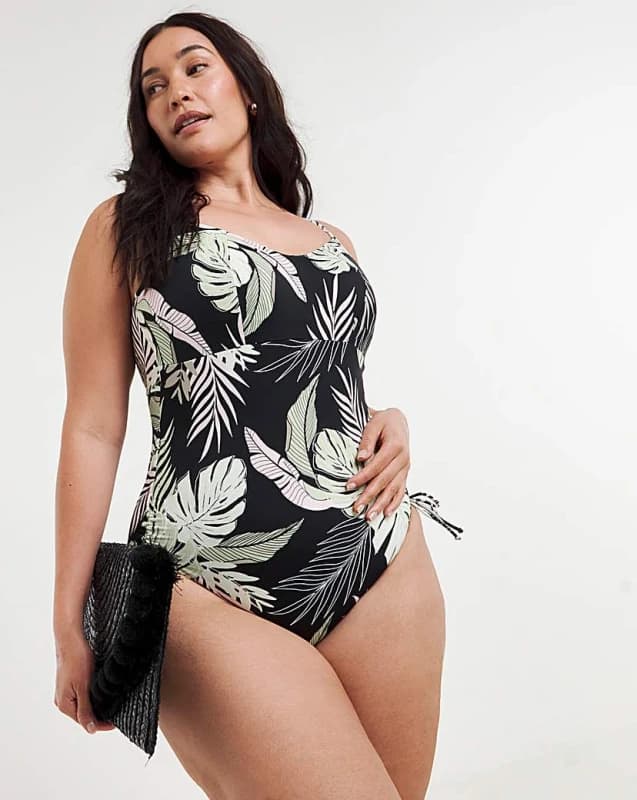 Elomi Elomi Tropical Retreat Swimsuit Black Female 38F/FF EB30902