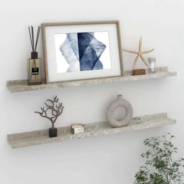 VIDAXL Wall Shelves 2 pcs Concrete Grey 80x9x3cm Vidaxl 8720286418024