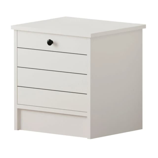 Evuhome Sabro 1 Door Bedside Table, White