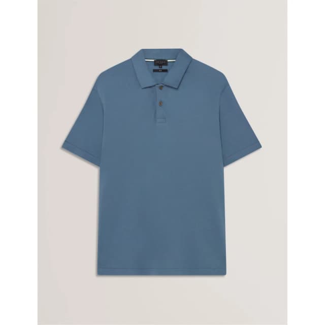 Ted Baker Mens Mercerised Short Sleeve Polo Shirt Blue male L (4)