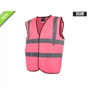Scan SCAHVWLP Hi-Vis Waistcoat Pink L (44in)