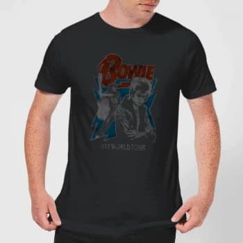 David Bowie 72 Tour Mens T-Shirt - Black - 3XL - Black
