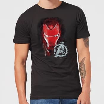 Avengers Endgame Iron Man Brushed Mens T-Shirt - Black - 3XL - Black