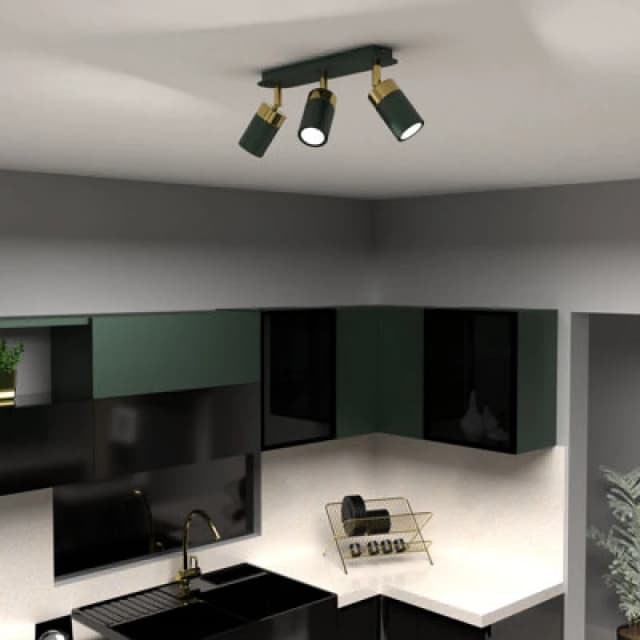 Milagro Ceiling Lamp Joker Green/gold 3Xgu10
