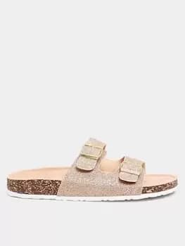 Long Tall Sally Glitter Footbed Rose Gold, Size 12, Women