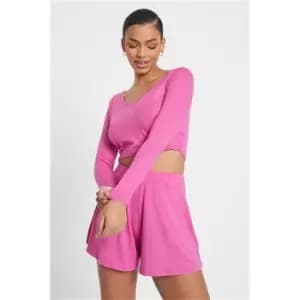 I Saw It First Hot Pink Mix And Match Supersoft V Neck Long Sleeve Pyjama Top - Pink