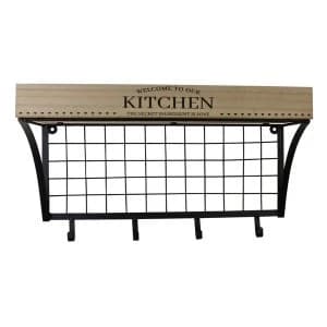 Wall Hanging Kitchen Shelf With Hooks