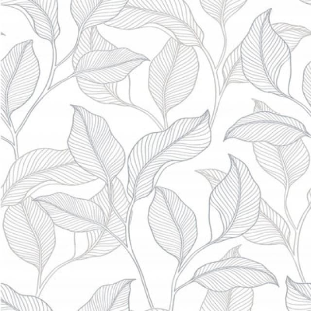 Grandeco Tropical Leaves Exotic Leaf Trail Feature Wallpaper Textured Non Woven Beige Grey A74901
