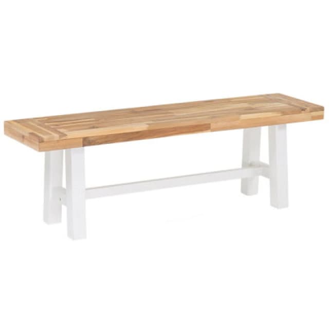 Beliani Garden Bench Scania 140 Cm Acacia Wood White