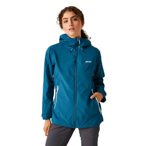 Regatta Womens Okara Full Zip Waterproof Breathable Coat 10 - Bust 34' (86cm) Moroccan Blue RWW433-4VK-10