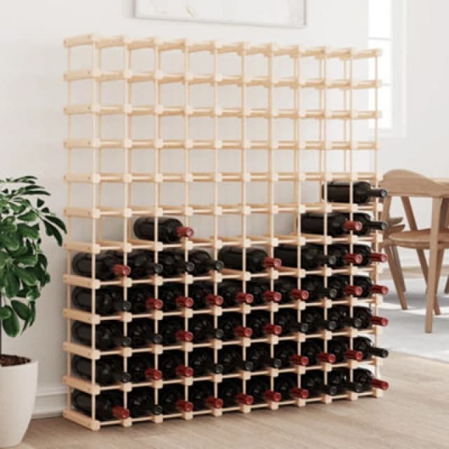 VIDAXL Wine Rack for 120 Bottles 112.5x23x123.5cm Solid Wood Pine Vidaxl 8720845431853