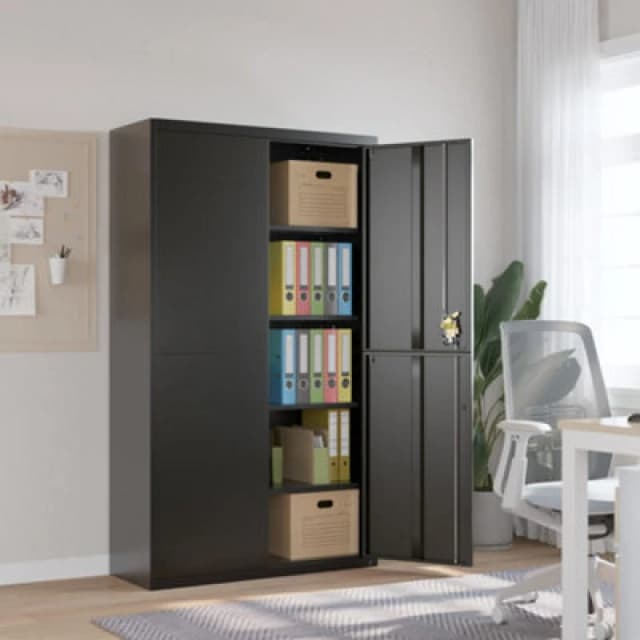 Vidaxl File Cabinet Black 105X40X180 Cm Steel, Black 339770