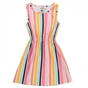 SoulCal Jersey Dress Junior Girls - Ochre Striped