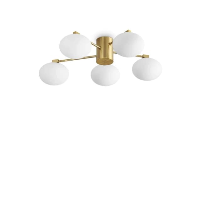 IDEAL LUX Ideal Lux - Hermes 5 Light 60cm Globe Ceiling Light Brass 316697