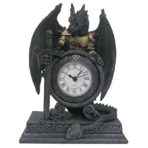 Gothic Armoured Dragon Mantle Clock