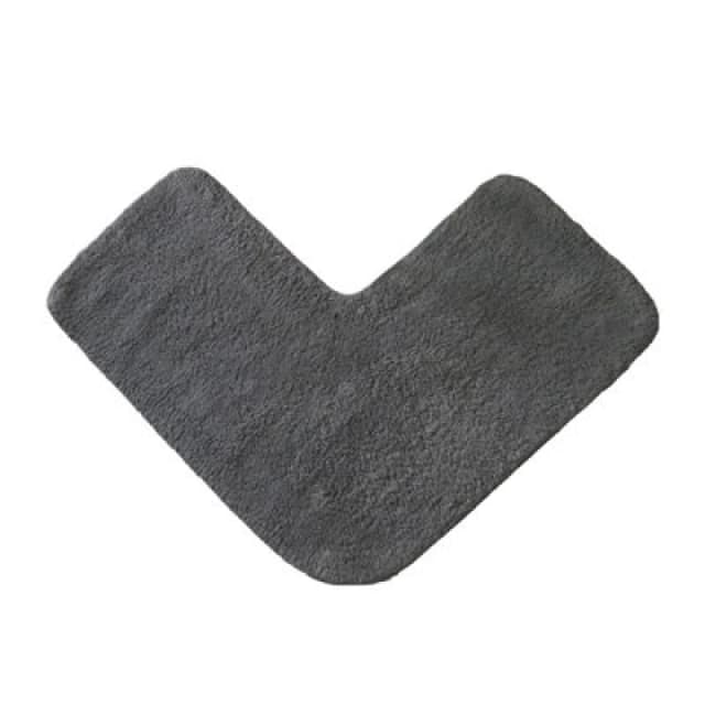 Allure Bath Fashions Corner Shower Mat 100% Cotton - Charcoal