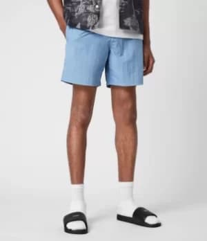 AllSaints Mens Warden Swim Shorts, Mirage Blue, Size: S