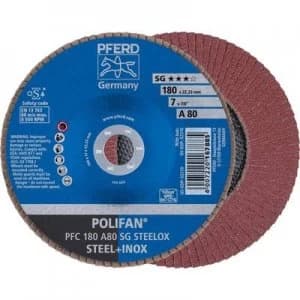PFERD 67708185 POLIFAN-serrated washer PFC 180 A 80SG STEELOX Diameter 180 mm 10 pc(s)